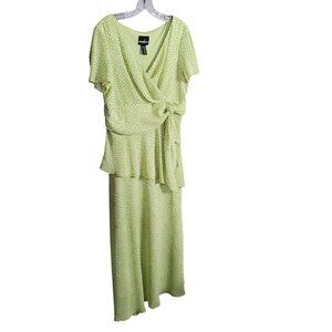 Positive Attitude Sz 14 Dress Maxi FairyCore Polka Dot Flowy CottageCore Chiffon